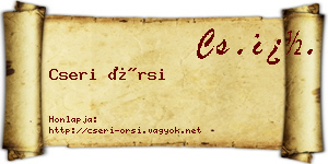 Cseri Örsi névjegykártya